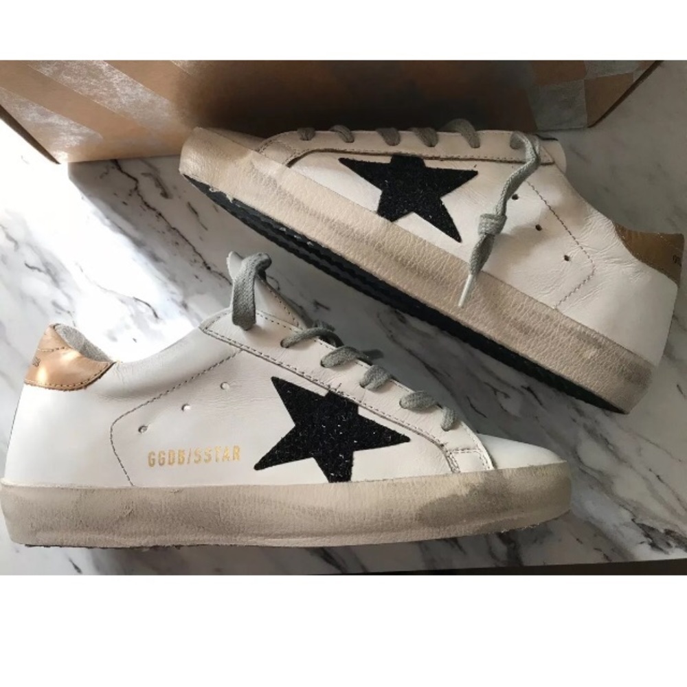 Golden Goose Superstar Glitter Star Sneakers 36